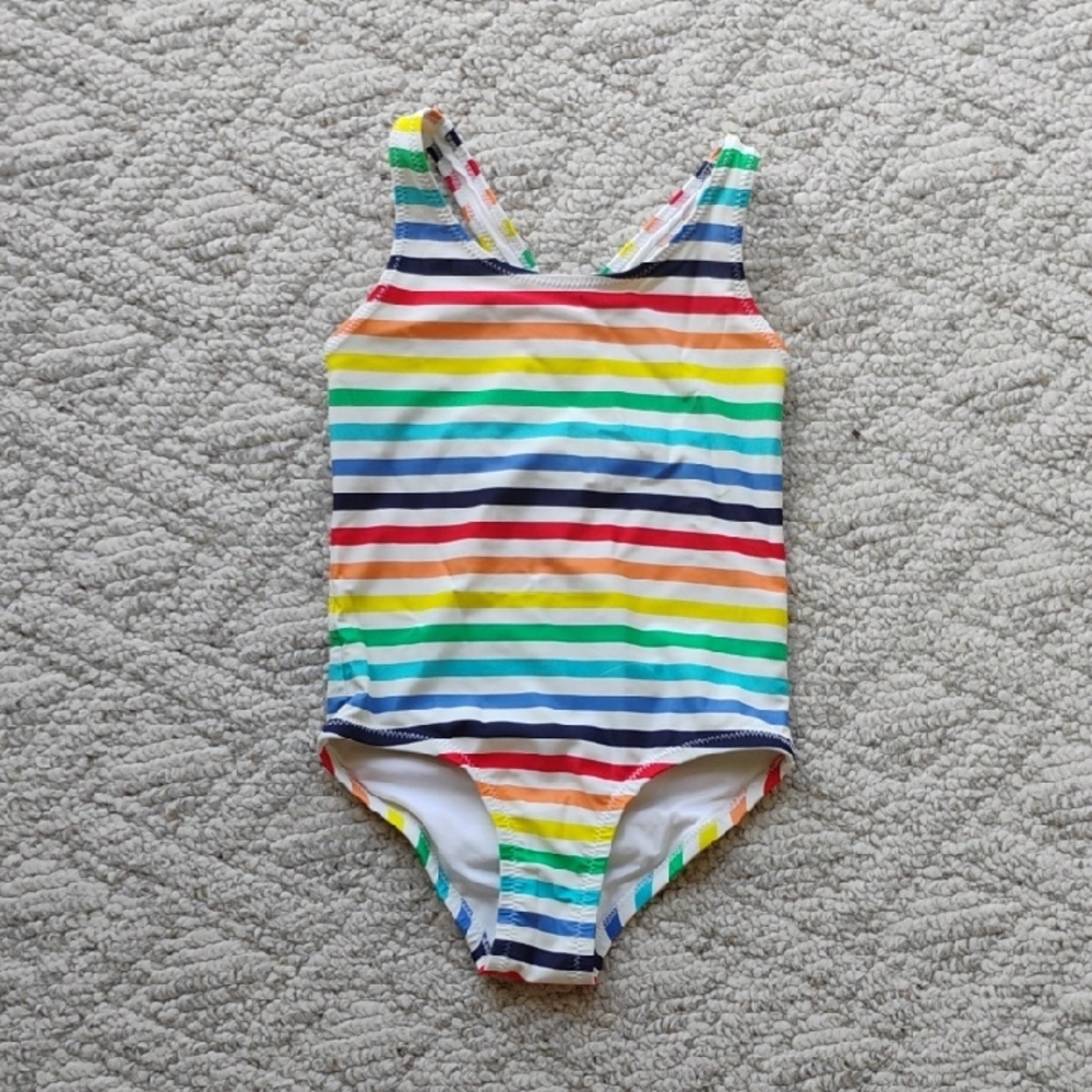 Primary Multicolor Striped Swimsuit